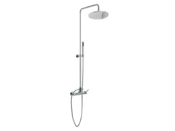 Shower panel - Wall-mounted shower panel with hand shower with overhead shower by Gruppo Geromin - view 2